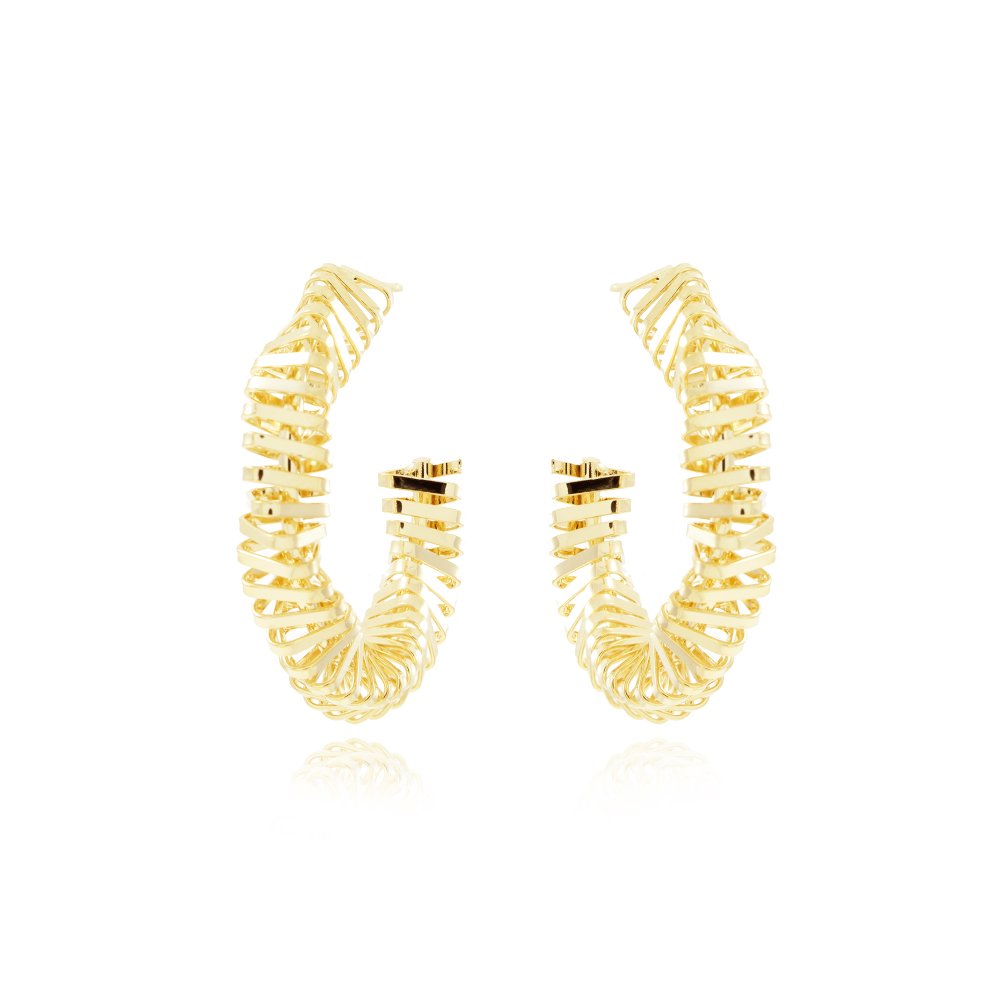 Ag-1608-Do Brinco Meia Argola Detalhada (31,5mm). Ag-1608-Do Brinco Meia Argola Detalhada (31,5mm).