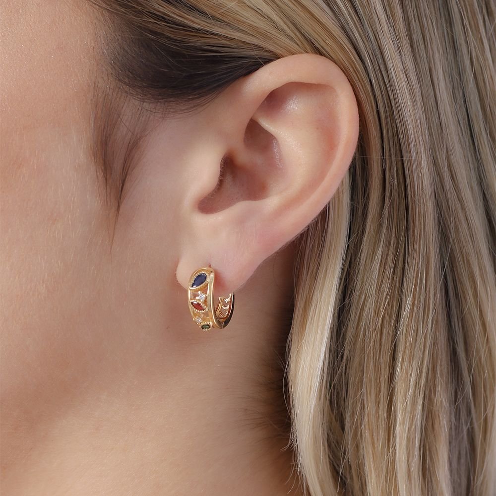 Ag-1633-Do Brinco De Argola Articulada Cravejada (16mm).