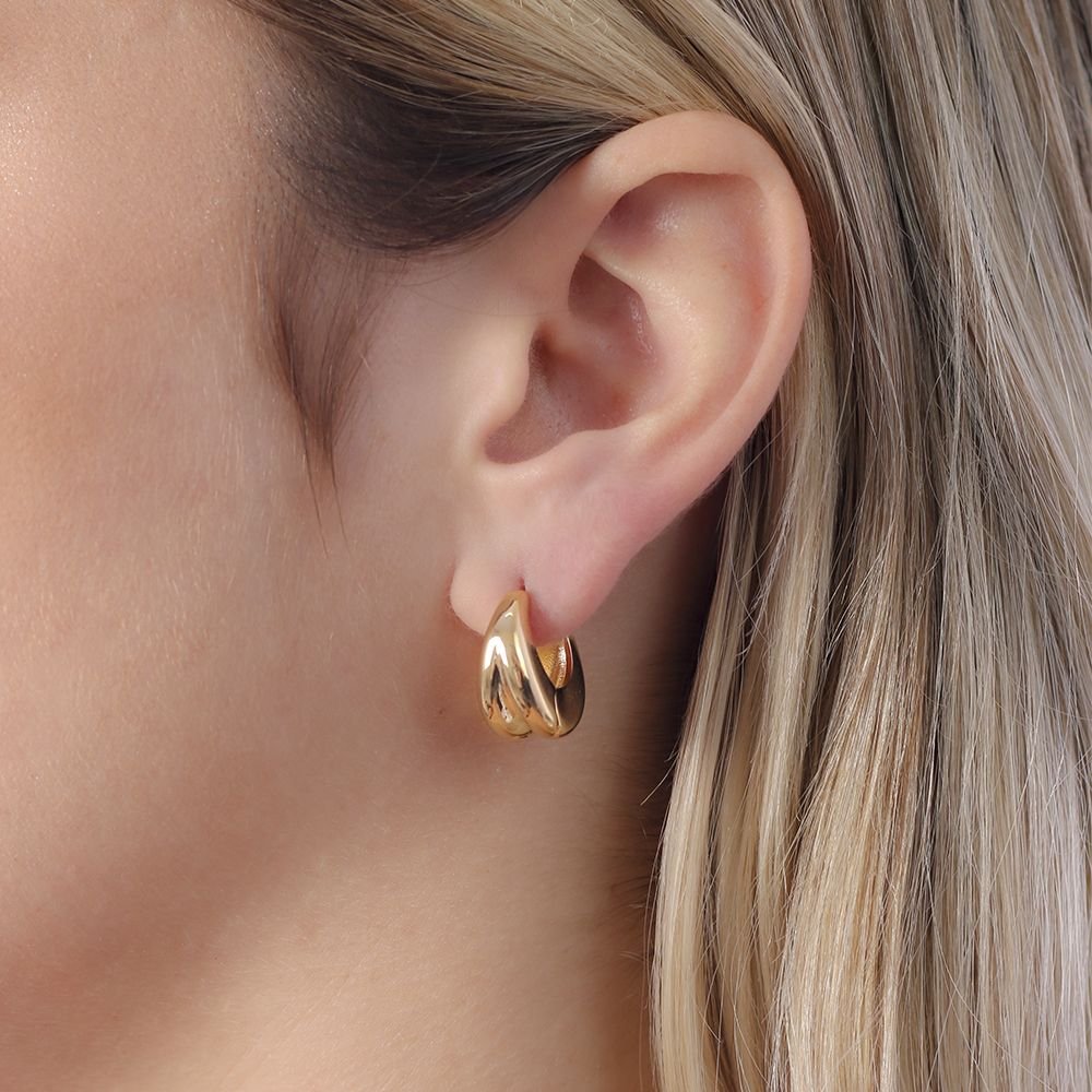 Ag-1641-Do Brinco De  Argola  Articulada Lisa