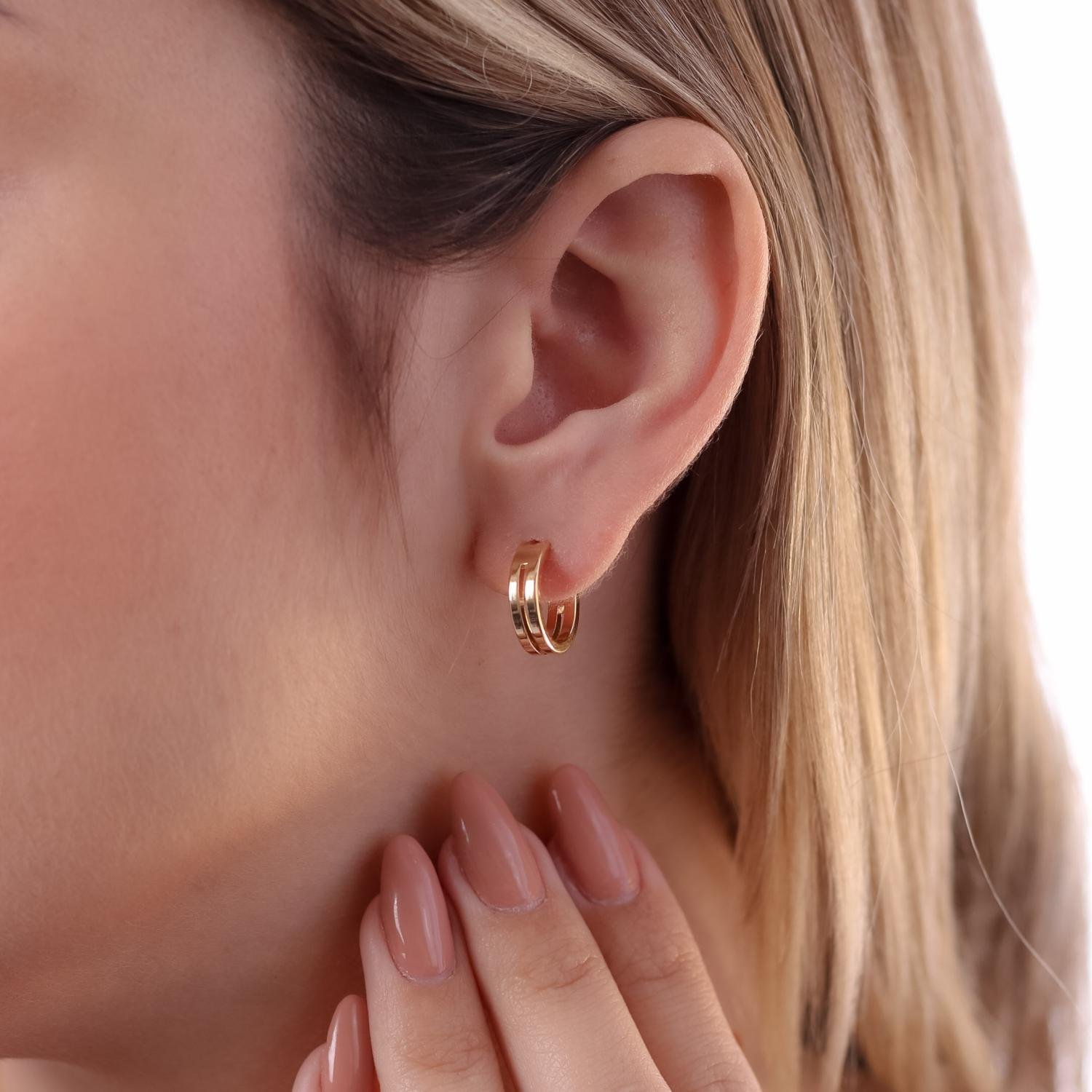 Ag-1691-Do Brinco De Meia Argola Com Fenda.