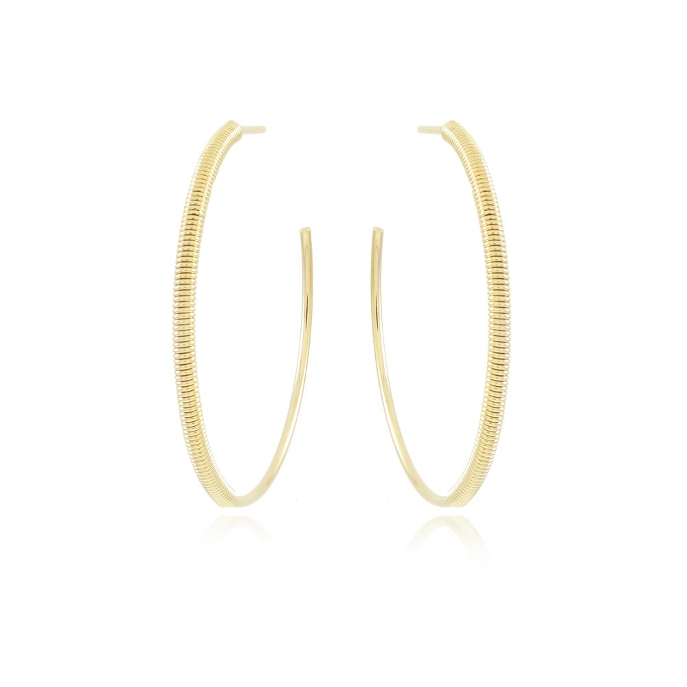 Ag-1698-Do Brinco Meia Argola Detalhada (4,05cm).