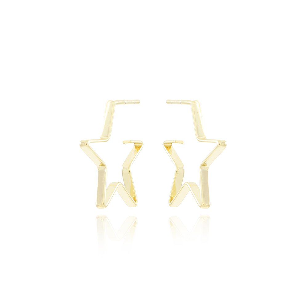 Ag-1709-Do Meia Argola De Estrela (1,85cm).