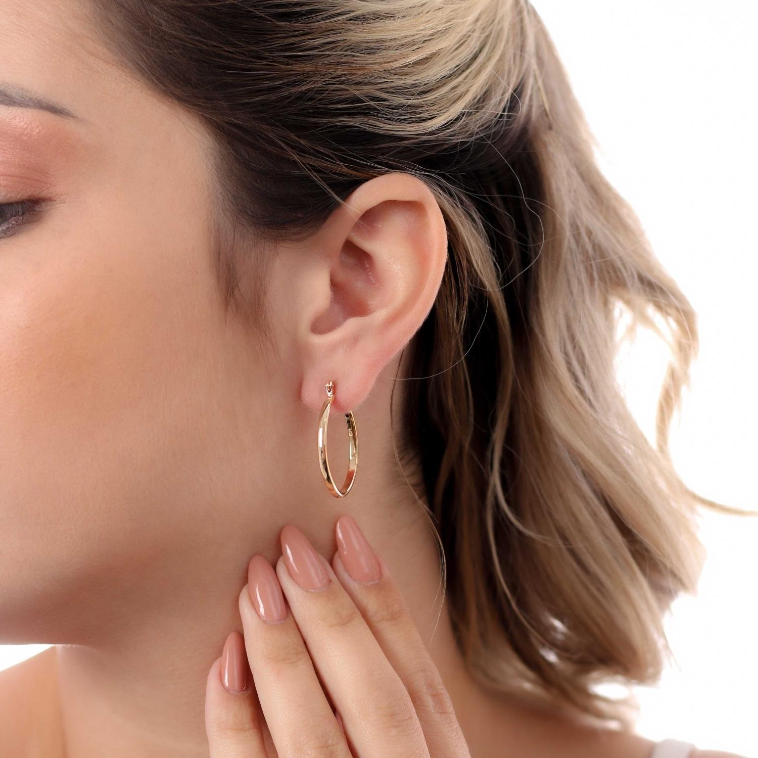 Ag-1711-Do Brinco De Argola Com Fecho Italiano (3,0cm).