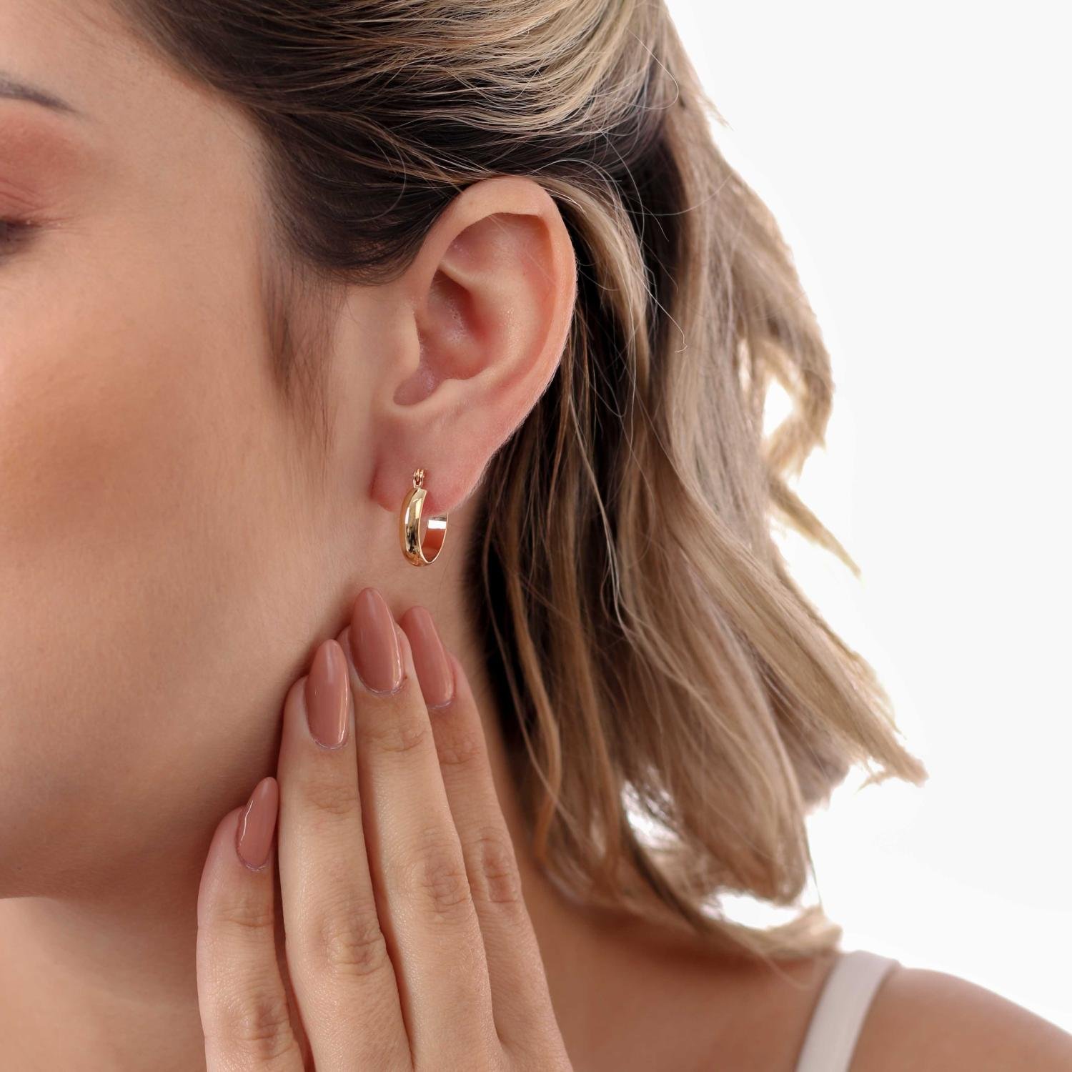 Ag-1716-Do Brinco De Argola Com Fecho Italiano (1,75cm).