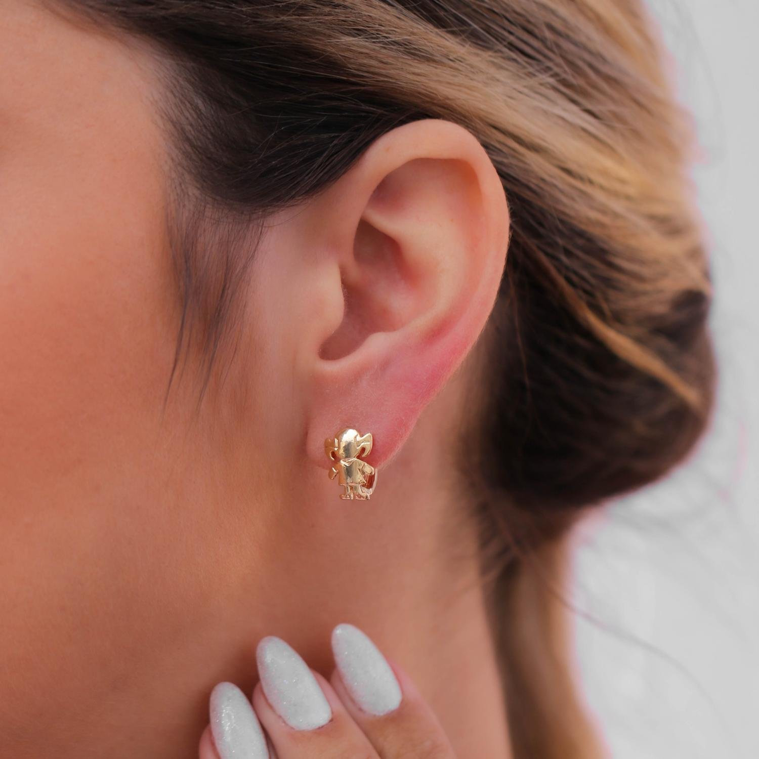 Ag-1754-Do Brinco De Argola Articulada Menina.