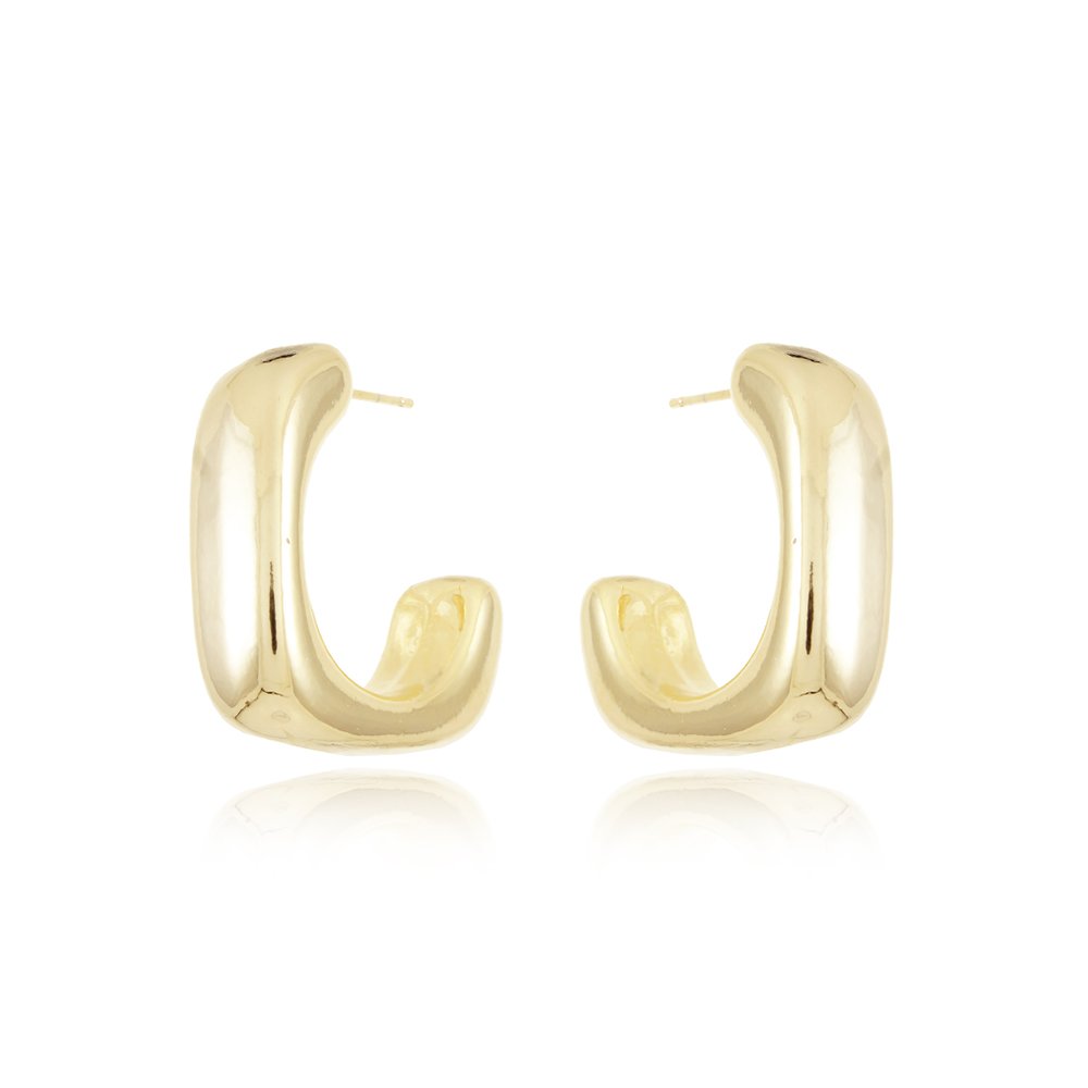 Ag-1758-Do Brinco Meia Argola Lisa (2,8cm).