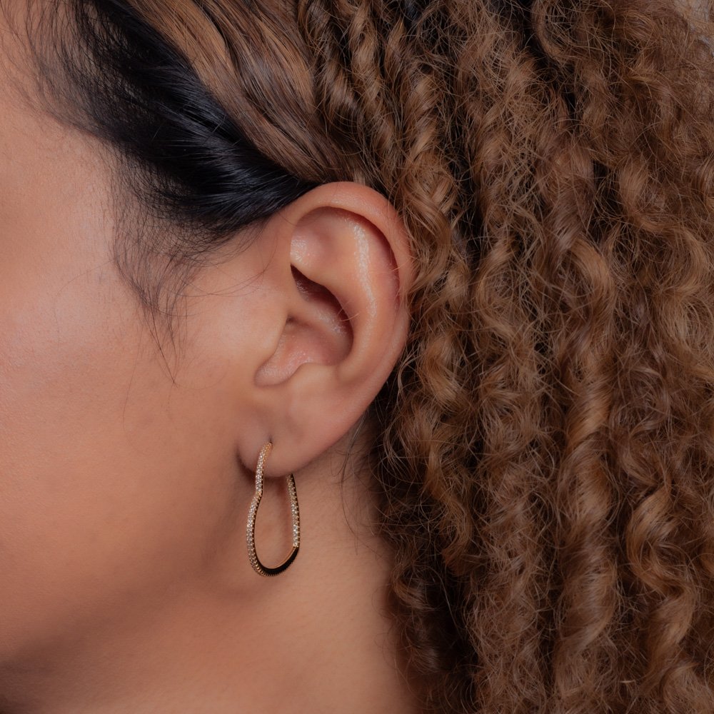 Ag-1797-Do Brinco&Nbsp; Argola De Coração Cravejado Cristal (3,0cm).