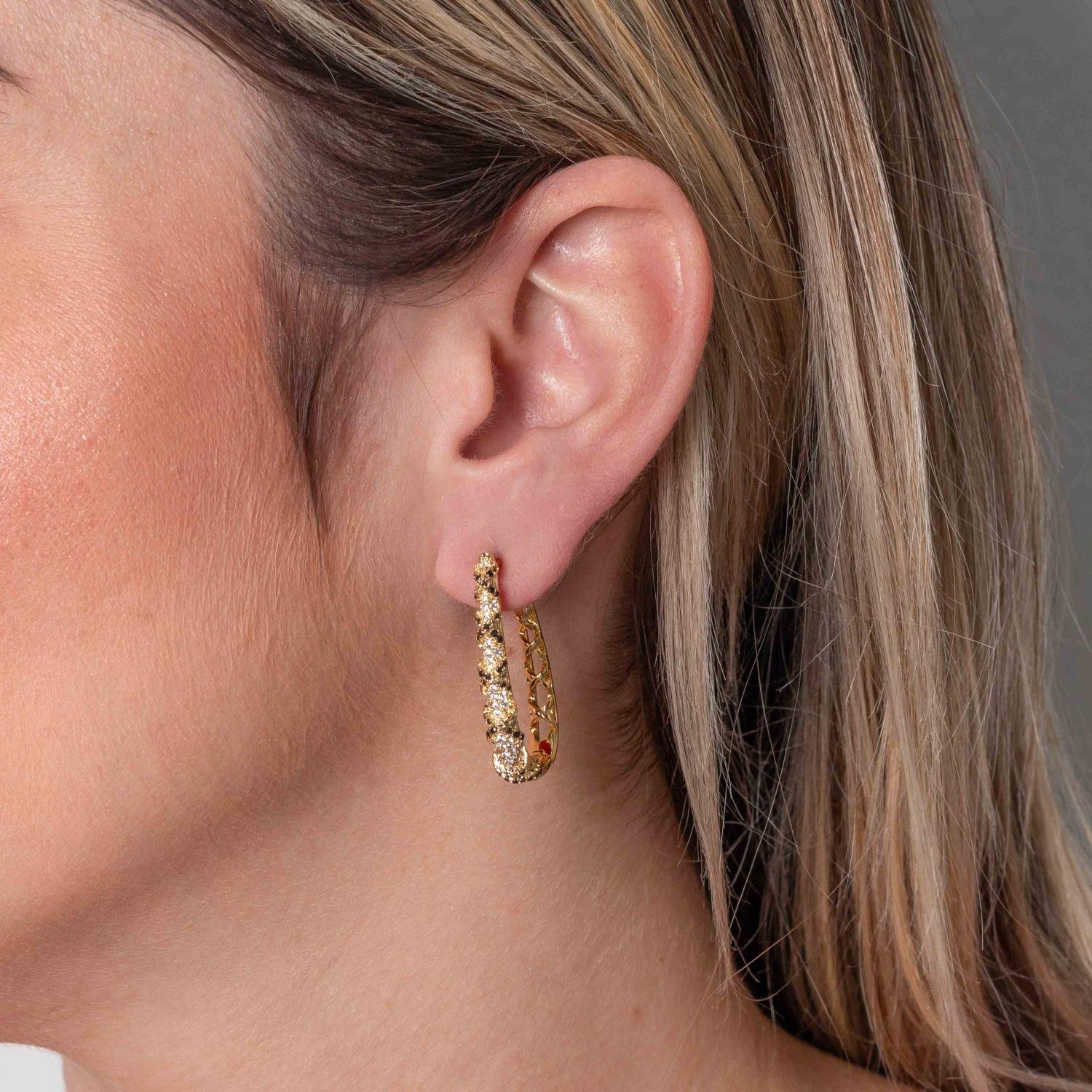 Ag-1916-Do Brinco Argola Articulada Detalhada Cravejado.