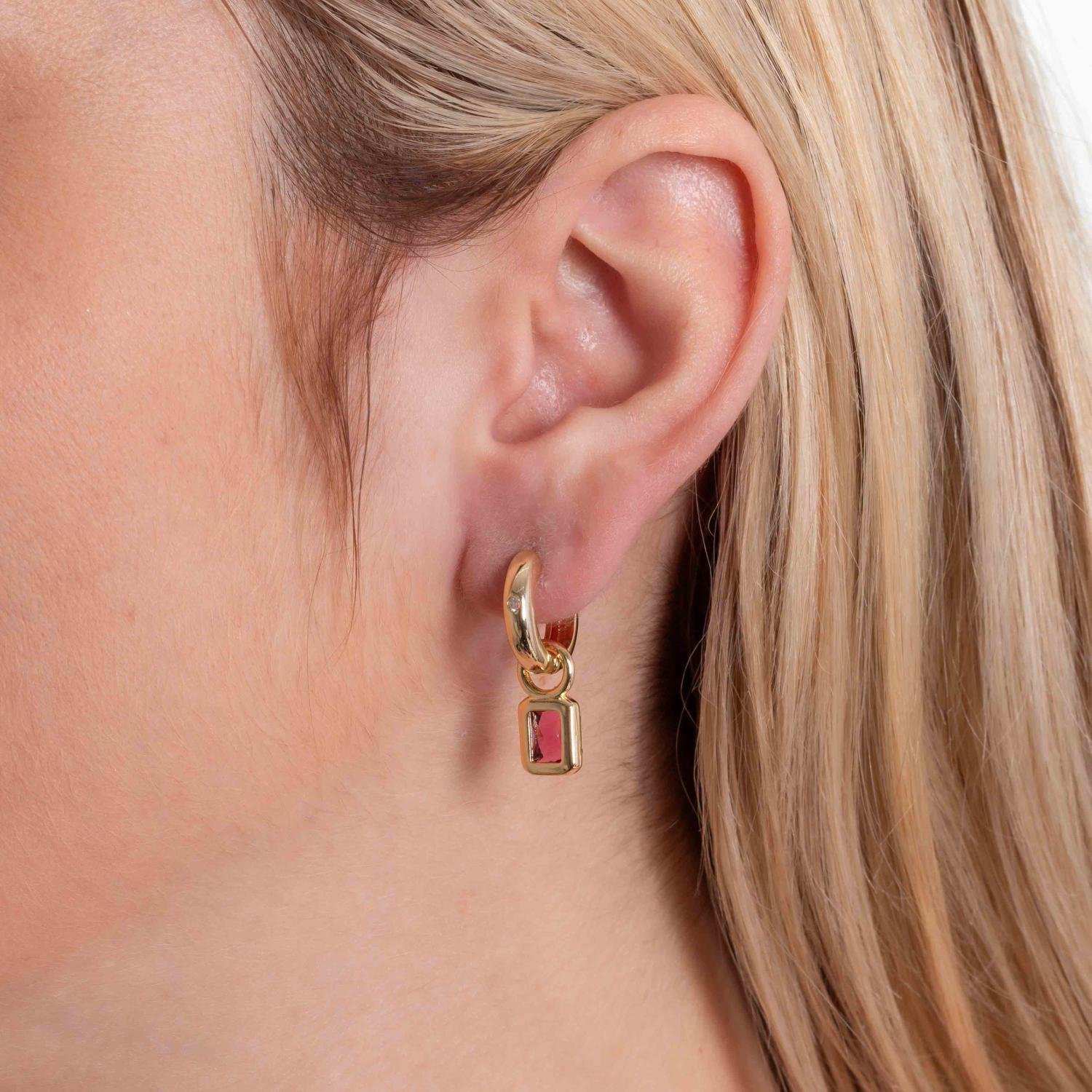 Ag-2079-Do Brinco De Argola Articulada Com Pingente De Zircônia.