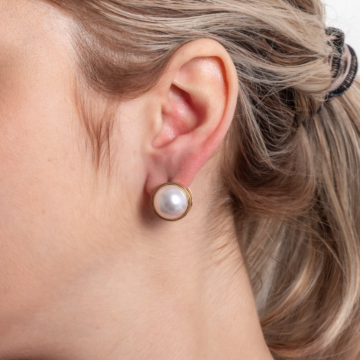 Ag-2125-Do Brinco De Argola Artiulada De Pérola.