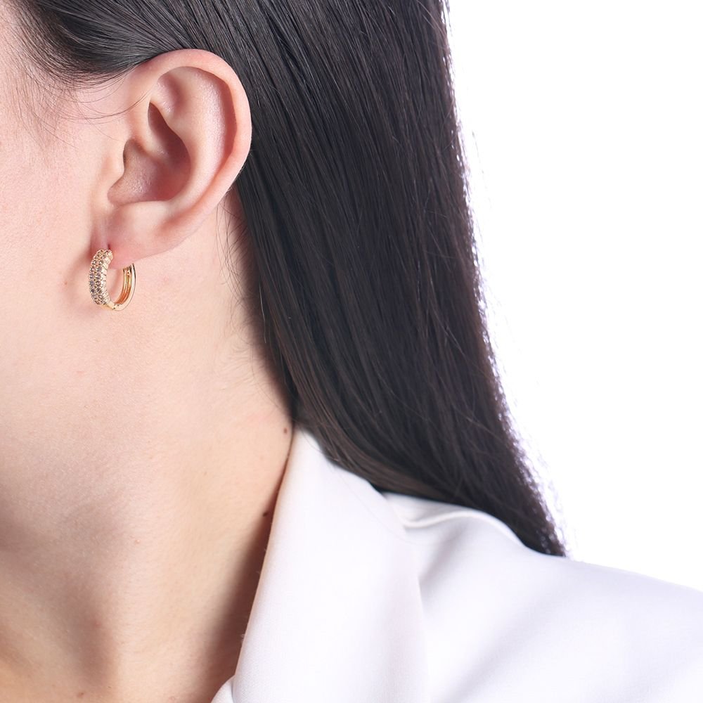 Ag-216-Do Brinco De Argolinha Articulada Cravejada