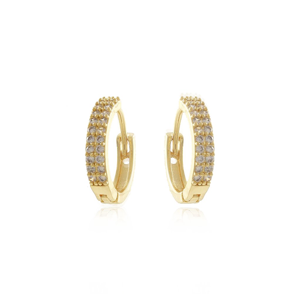 Ag-28-Do Brinco De Argolinha Articulada Cravejada