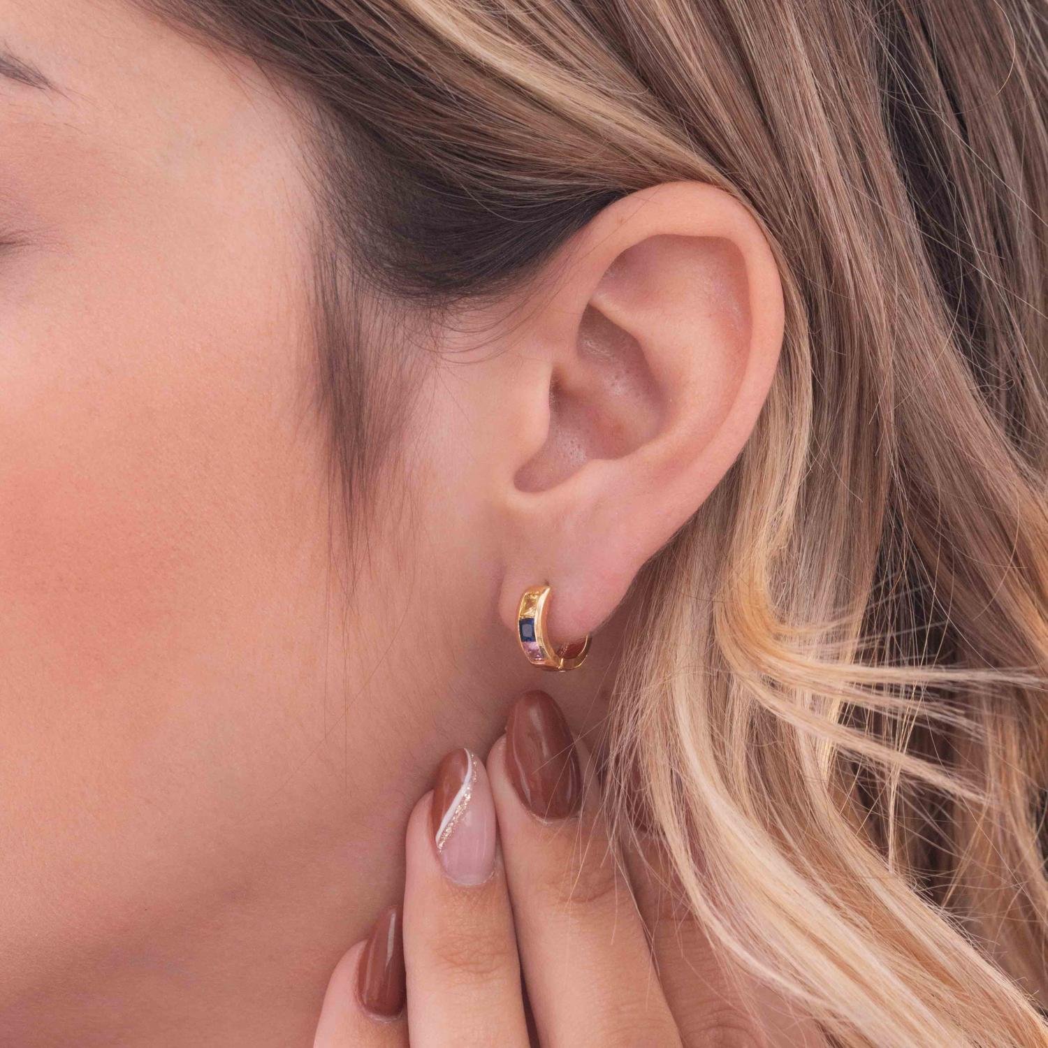  Ag-308-Do Brinco De Argolinha Cravejada.