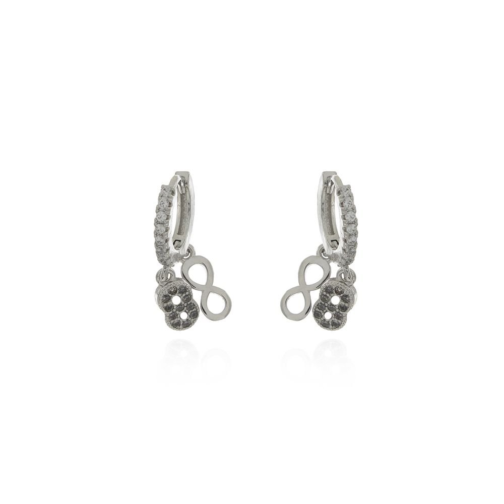  Ag-317-Rd - Brinco Argola Articulada Cravejada Infinito