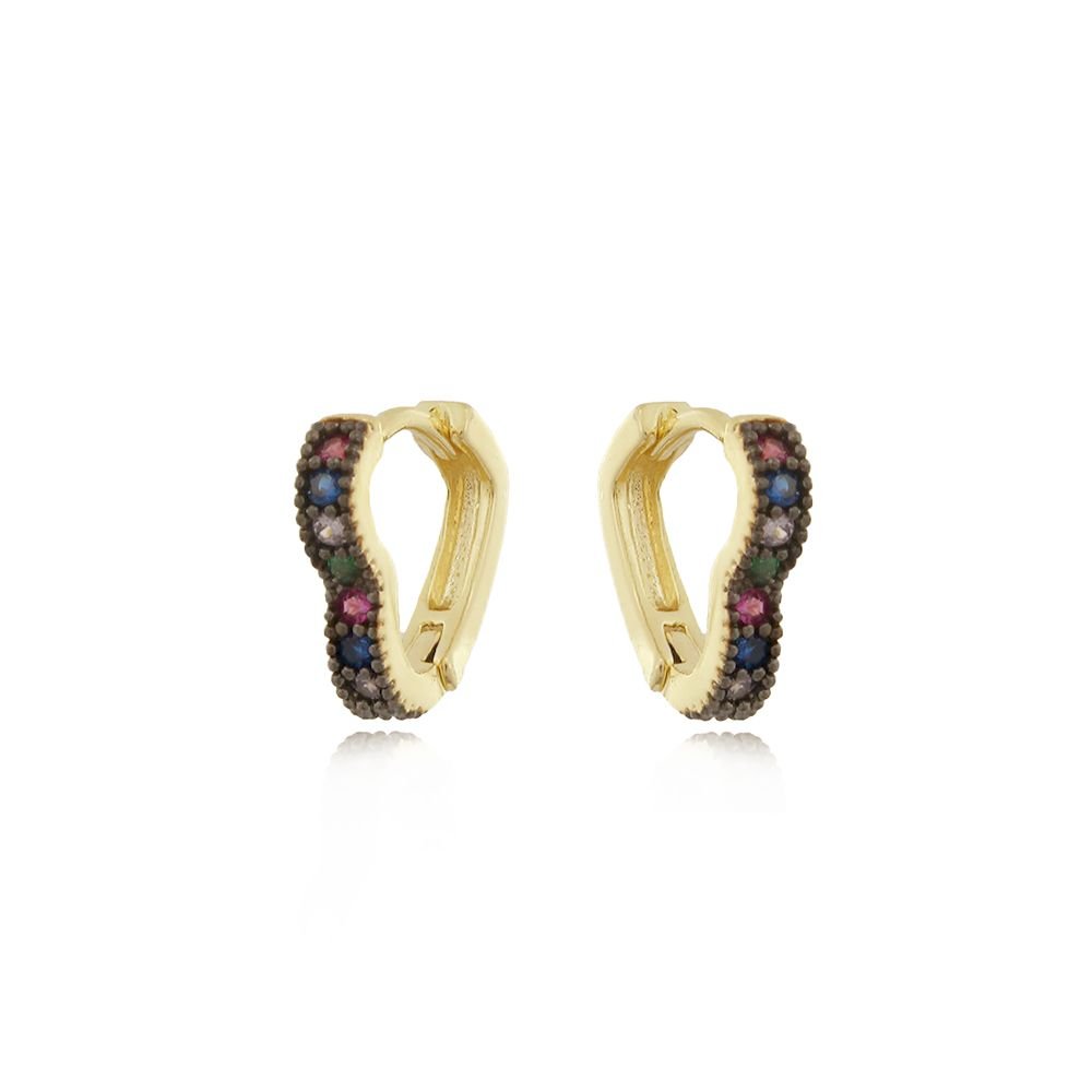 Ag-355-Do-C/Ródio Argolinha Coração Com Detalhes No Ródio