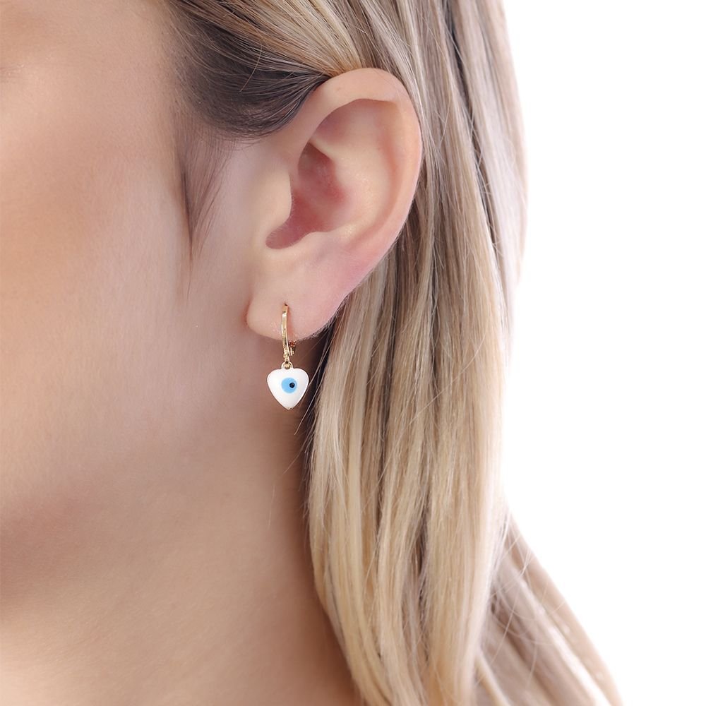 Brinco De Argola Articulada De Olho Grego.