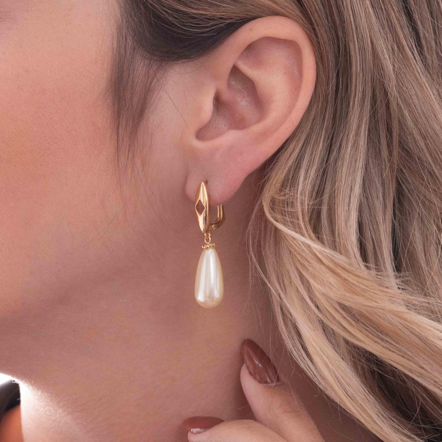 Ag-540-Do Brinco De Argola Articulada Com Pérola