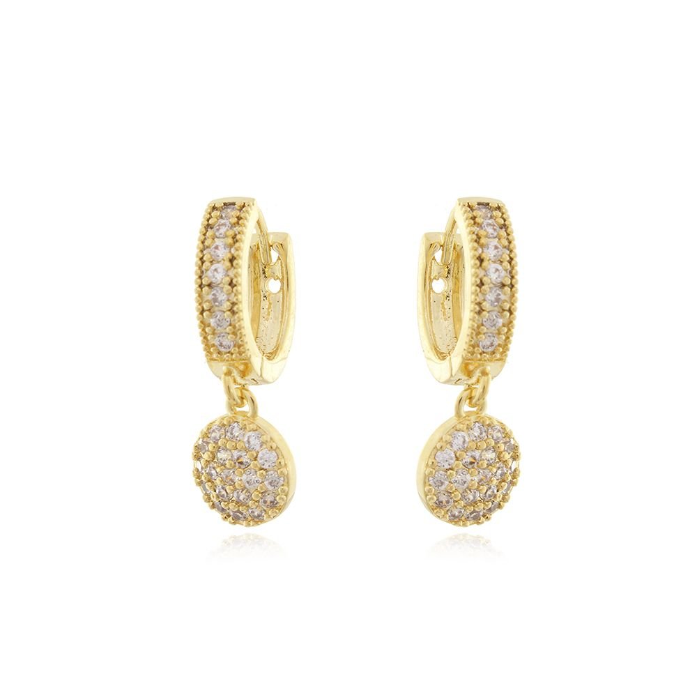 Ag-574-Do Brinco De Argolinha Com Pêndulo De Círculo