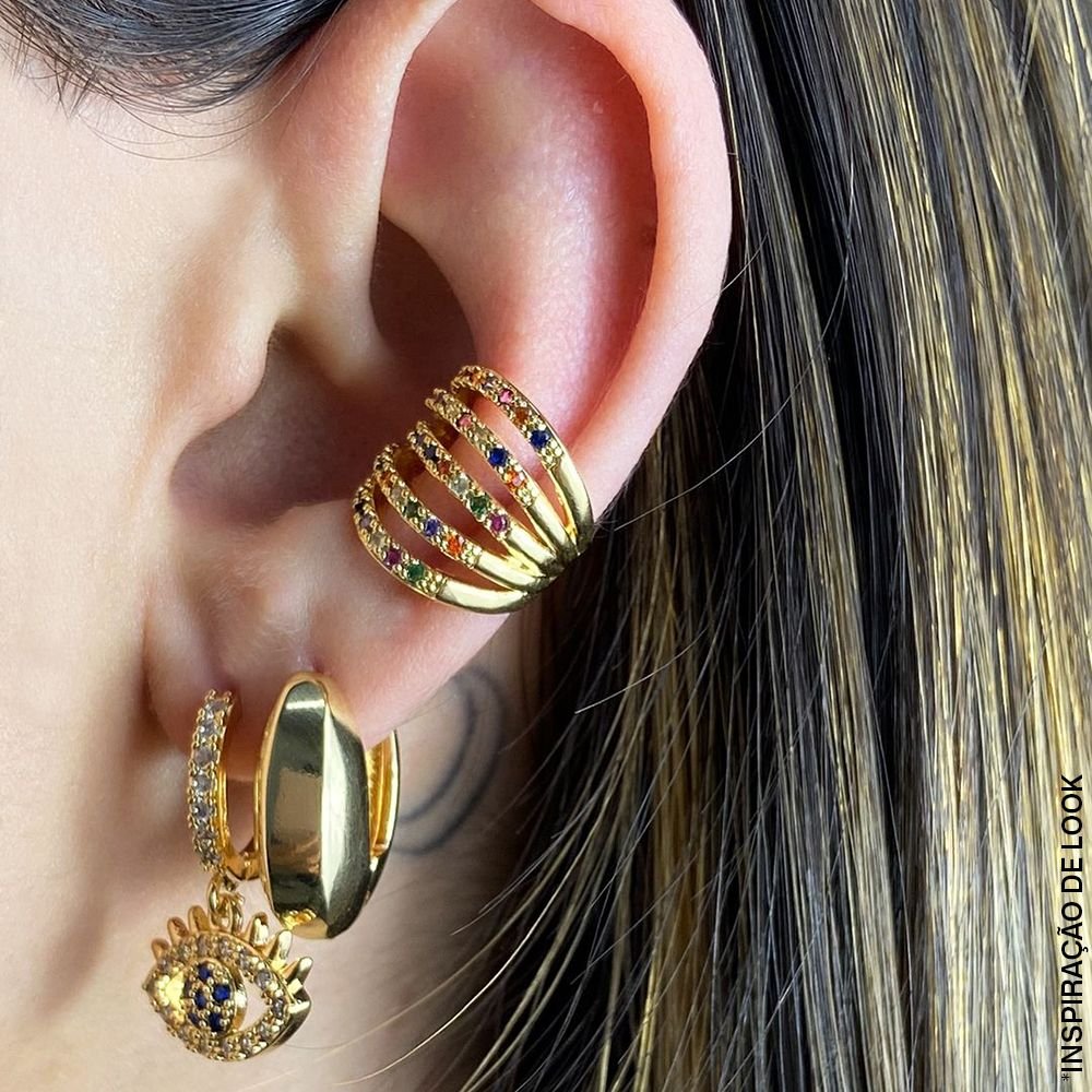 Ag-587-Do Brinco De Argolinha Olho Grego