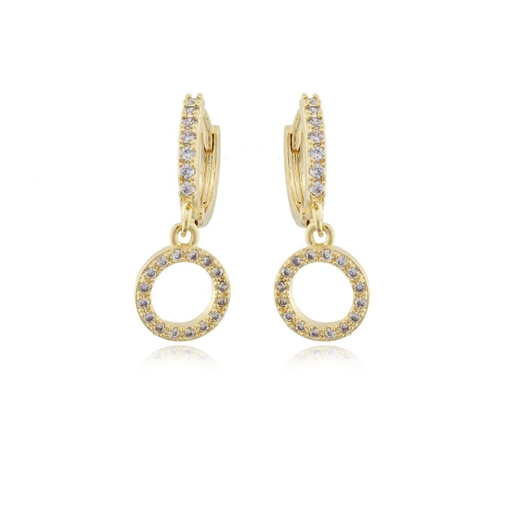 Ag-601-Do Brinco De Argola Com Pêndulo De Esfera Vazada