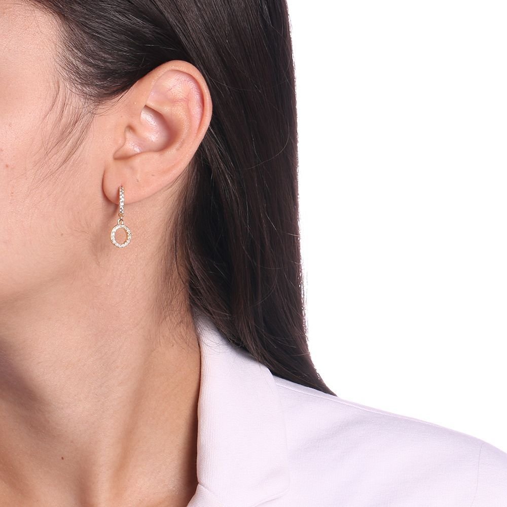 Ag-601-Do Brinco De Argola Com Pêndulo De Esfera Vazada