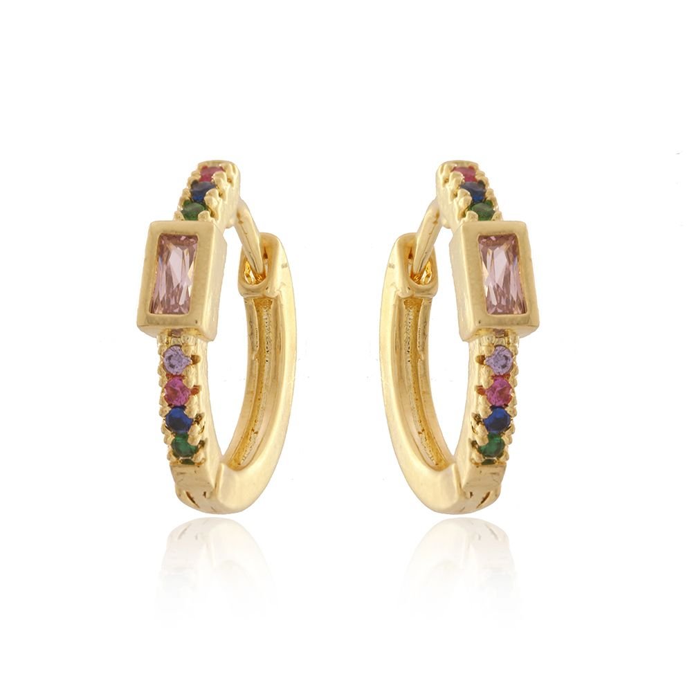 Ag-648-Do Brinco Argolinha Cravejada