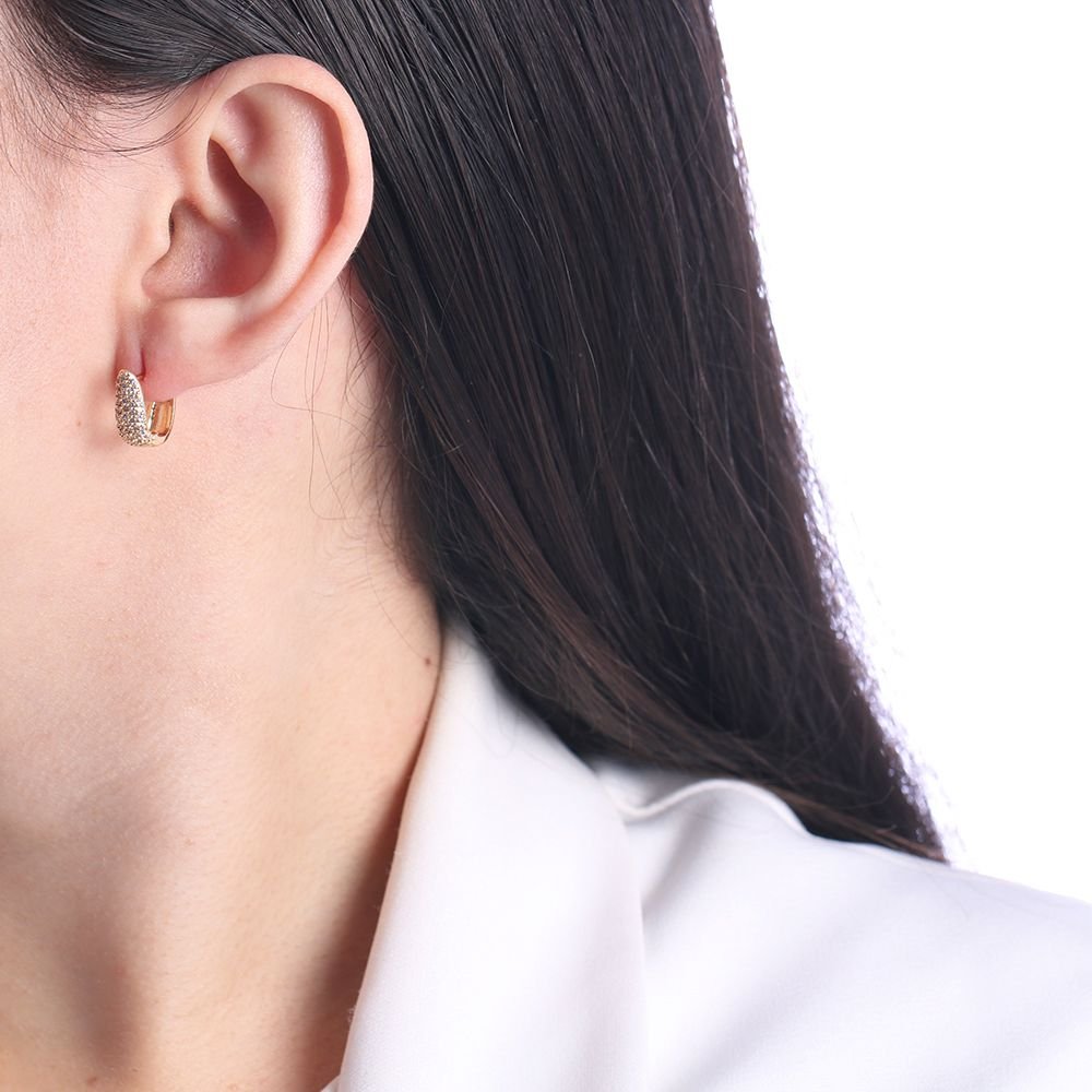 Ag-680-Do Brinco De Argolinha Articulada Cravejada