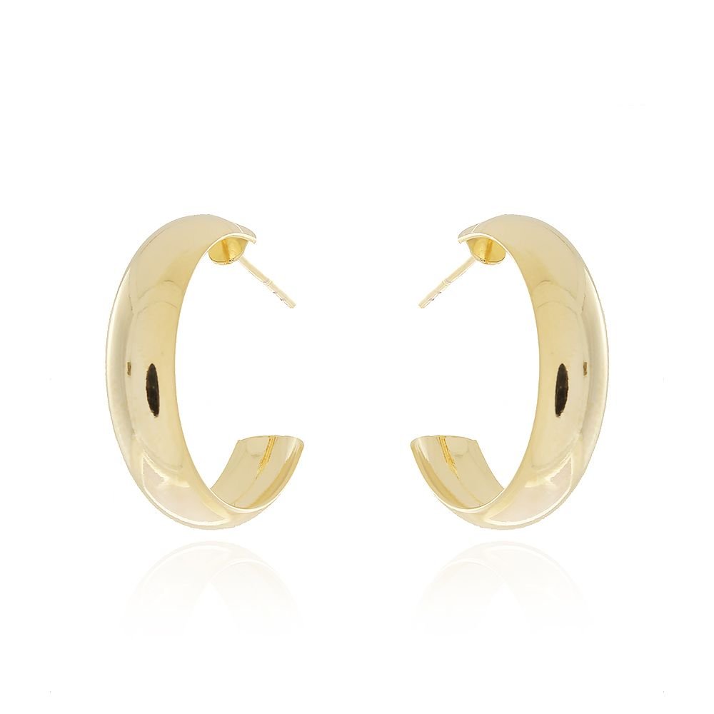 Ag-684-Do (19mm) Brinco Meia Argola Lisa