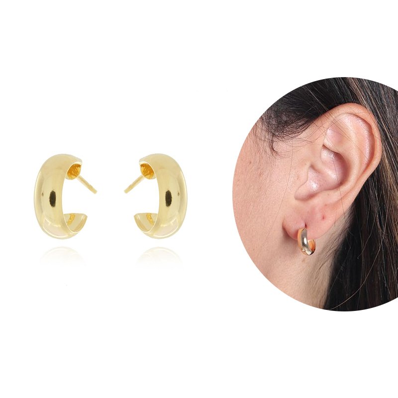 Ag-685-Do Brinco Meia Argolinha Lisa (13mm)