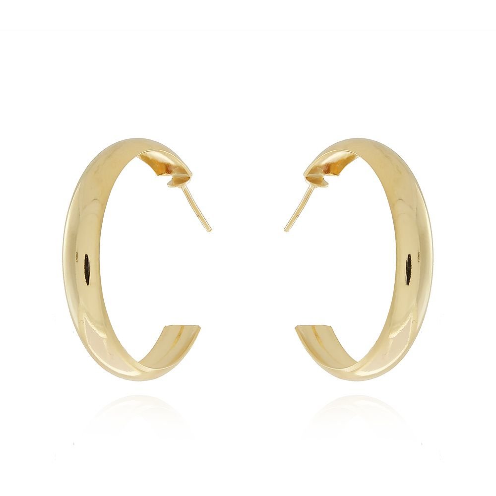 Ag-691-Do (33mm) Brinco Meia Argola Lisa.