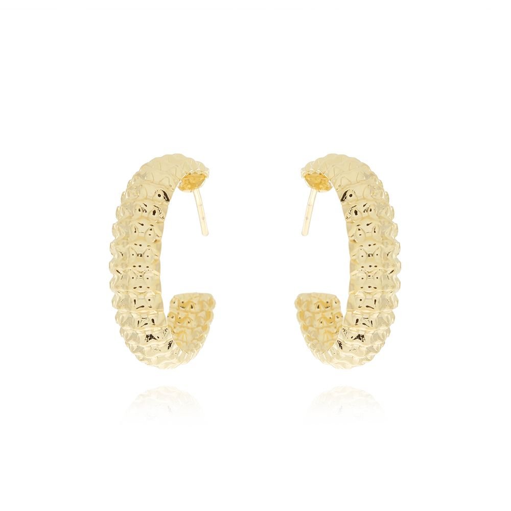 Ag-695-Do Brinco Meia Argola Detalhada (24mm)