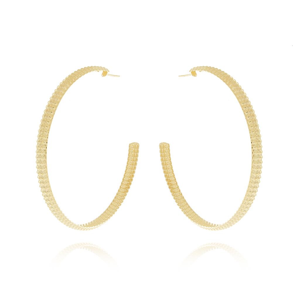 Ag-699-Do Brinco Meia Argola Detalhada Grande
