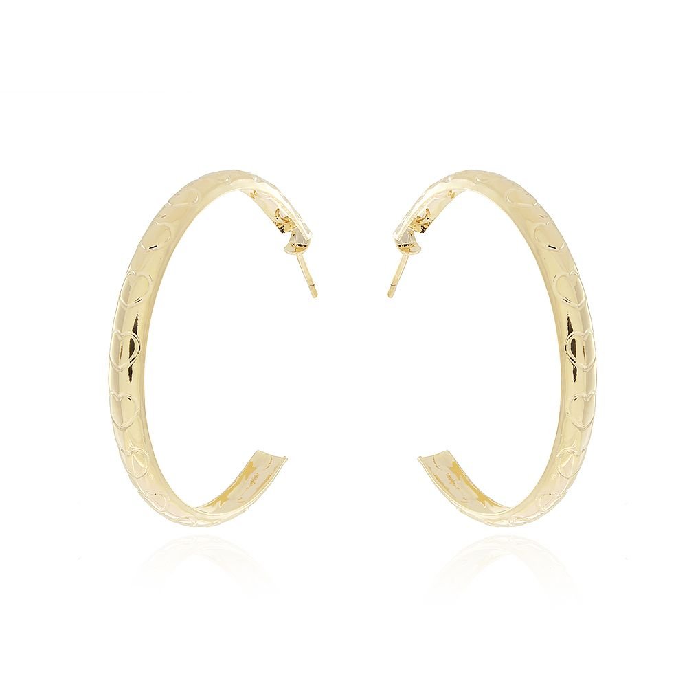 Ag-707-Do Brinco De Argola Detalhado De Coração (36mm)
