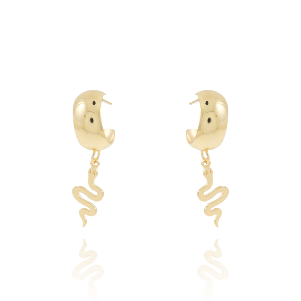 Ag-726-Do 17mm Brinco De Argolinha De Cobra