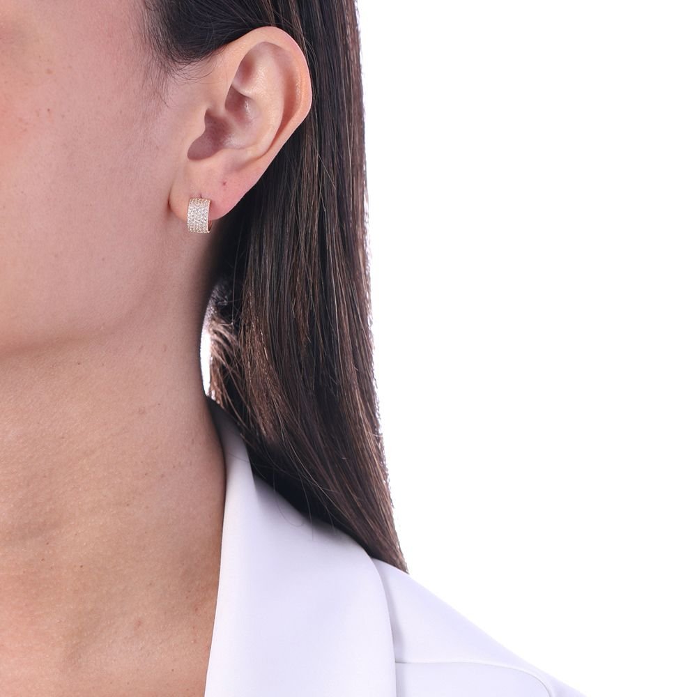 Ag-727-Do Brinco Meia Argolinha Pequena Cravejada