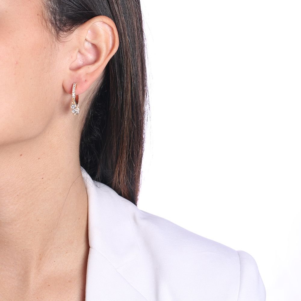 Ag-735-Do Brinco De Argolinha Com Pendulos De Pontos De Luz Cristal + Colorido