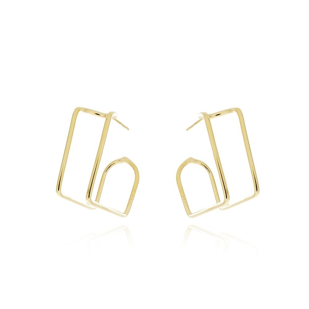 Ag-797-Do 26mm Brinco Meia Argola Fio Duplo