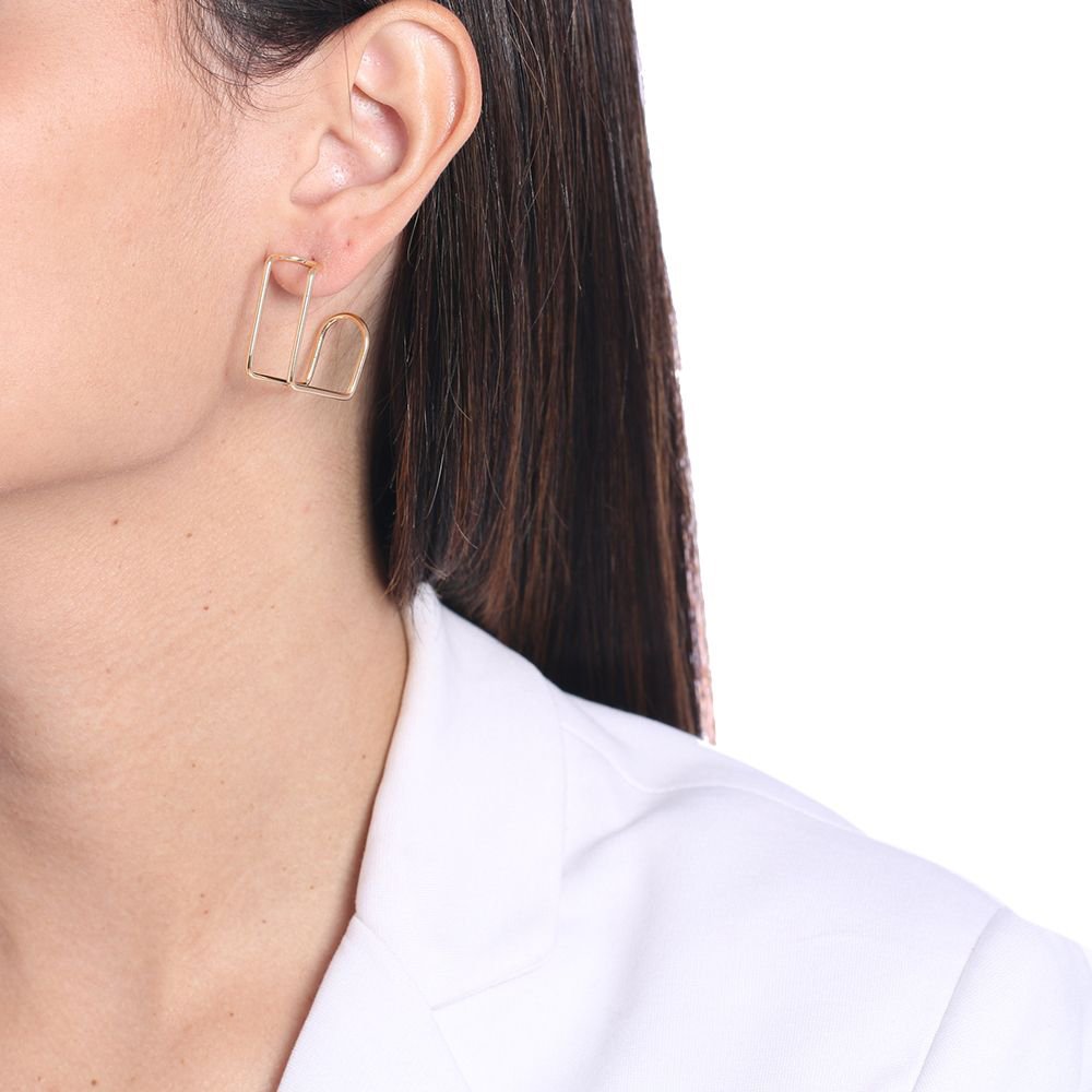 Ag-797-Do 26mm Brinco Meia Argola Fio Duplo