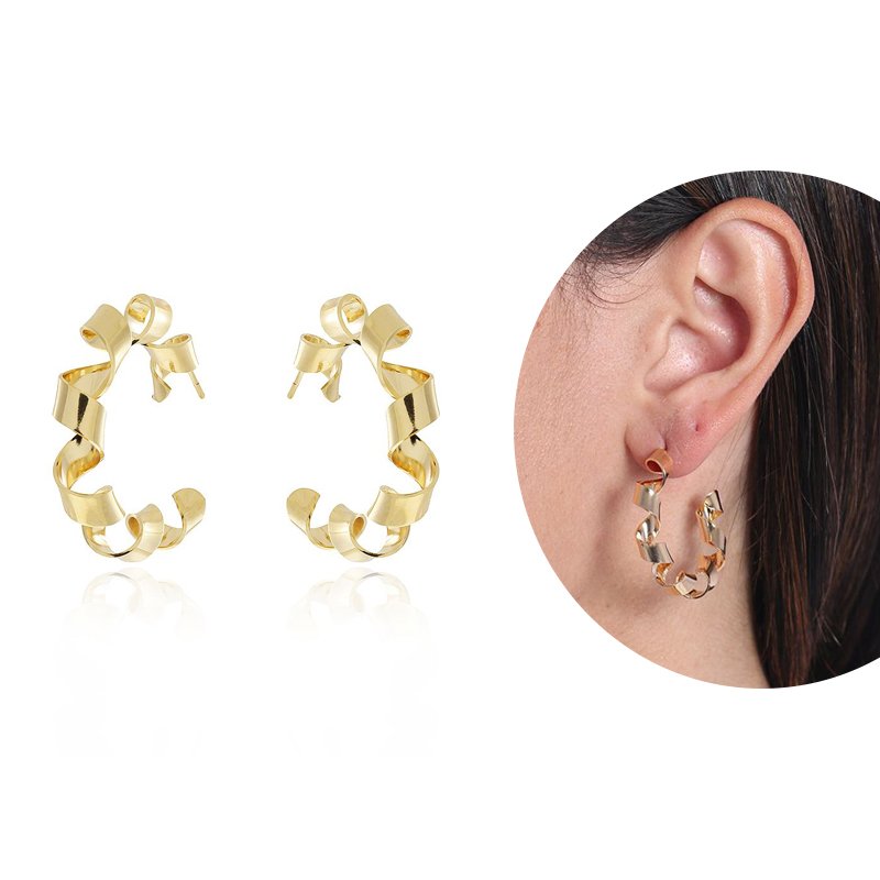 Ag-804-Do Brinco De Argola Torcida 35mm