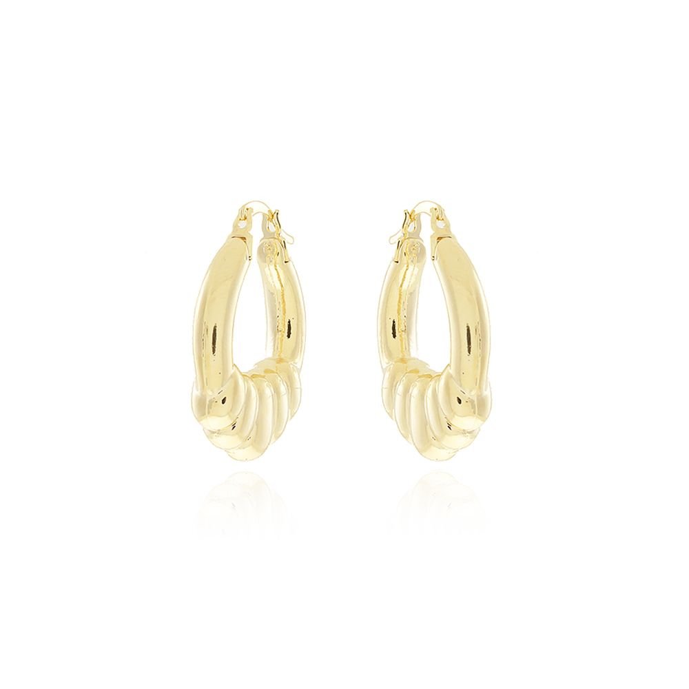 Ag-829-Do (32mm) Brinco De Argola Detalhada