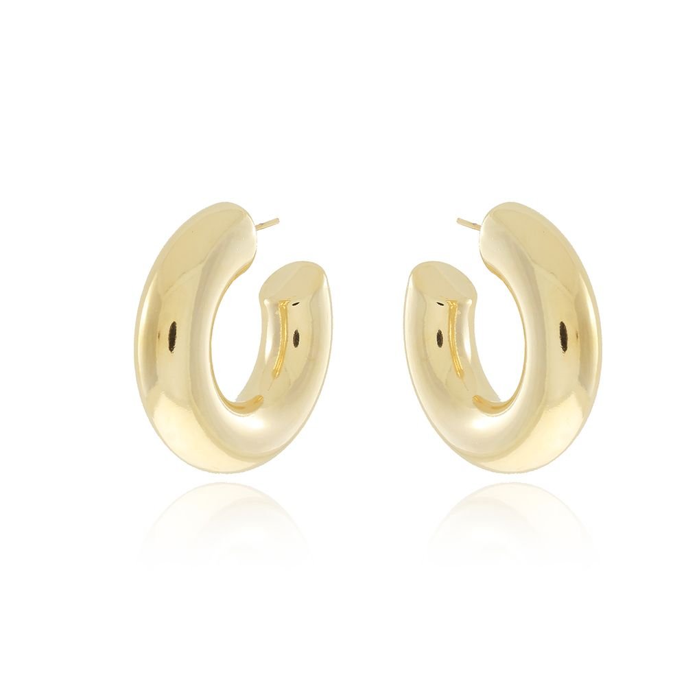 Ag-851-Do (43mm) Brinco Meia Argola Tubular