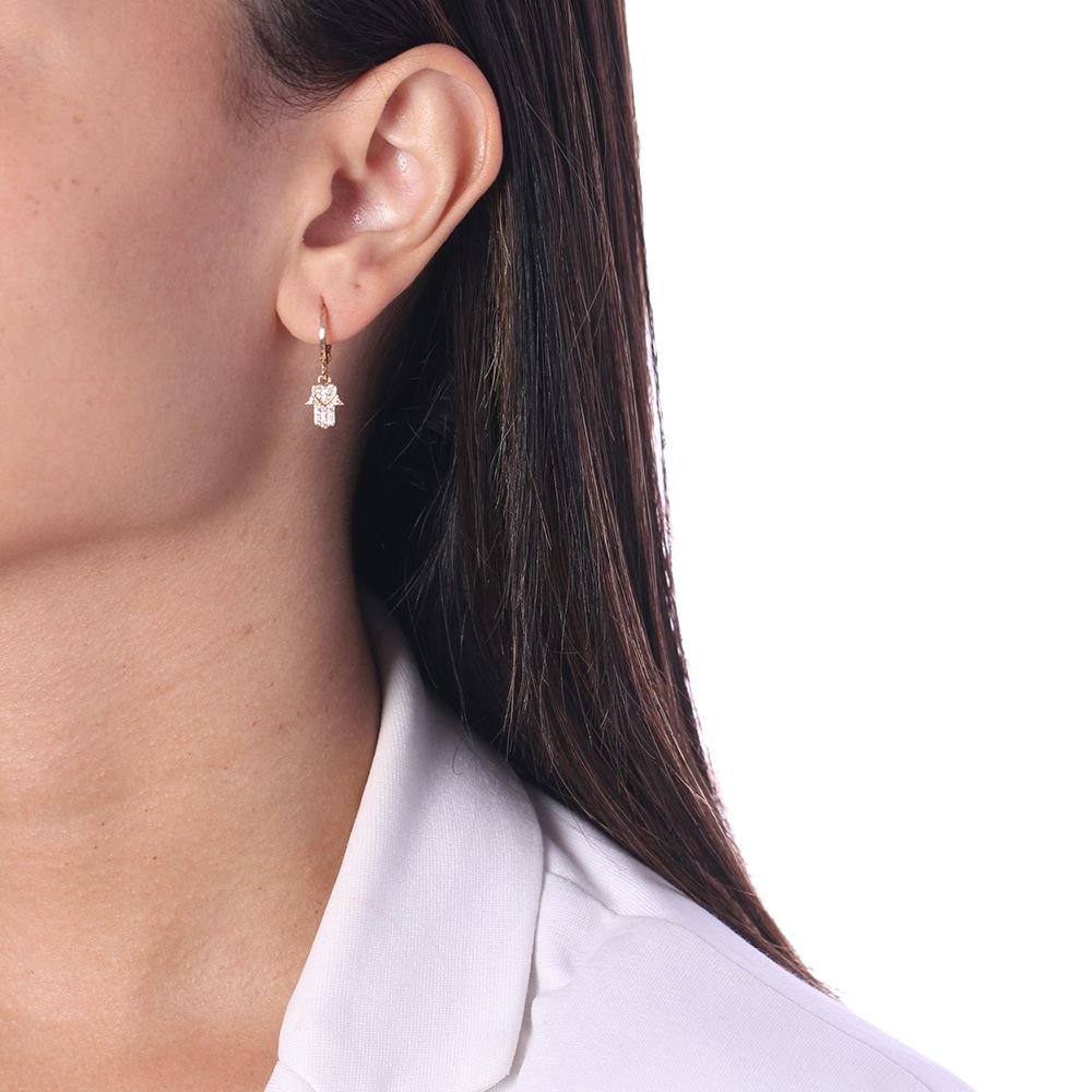 Ag-882-Do Brinco De Argolinha Mão De Fátima.