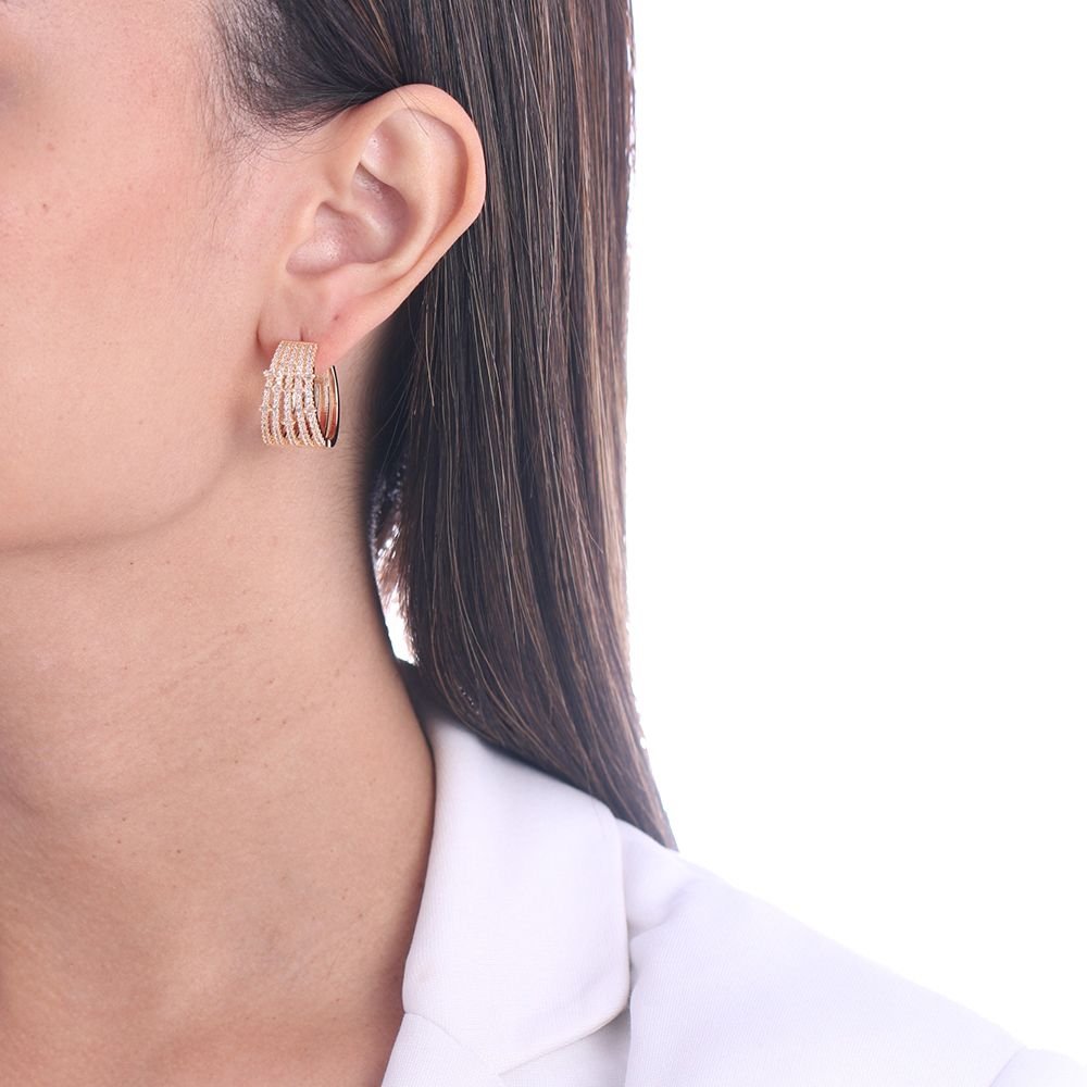 Ag-899-Do Brinco De Argola Cravejado (22mm)