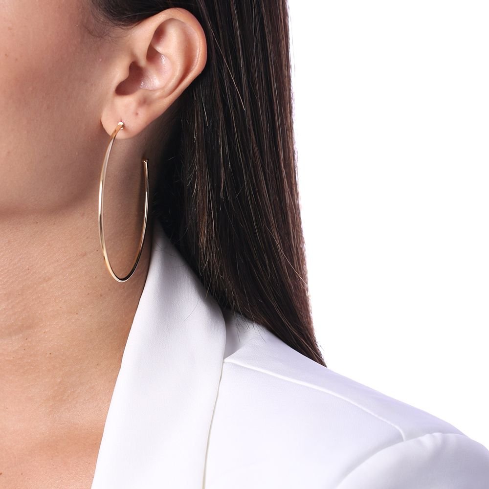 Ag-933-Do Brinco Meia Argola Lisa (72mm)