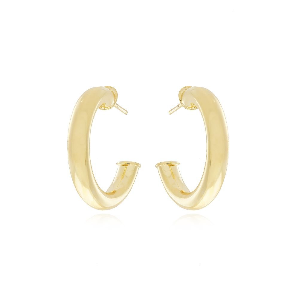 Ag-947-Do Brinco Meia Argola Tubular Lisa (24mm)