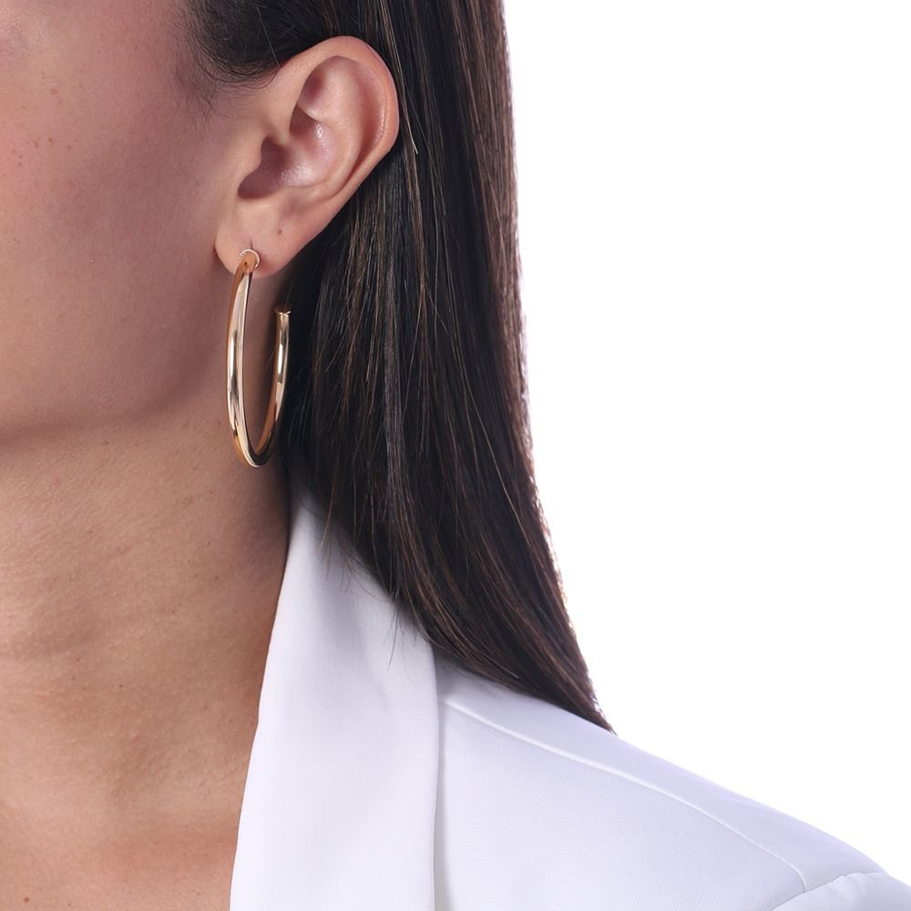 Ag-950-Do Brinco Meia Argola Lisa (54mm)