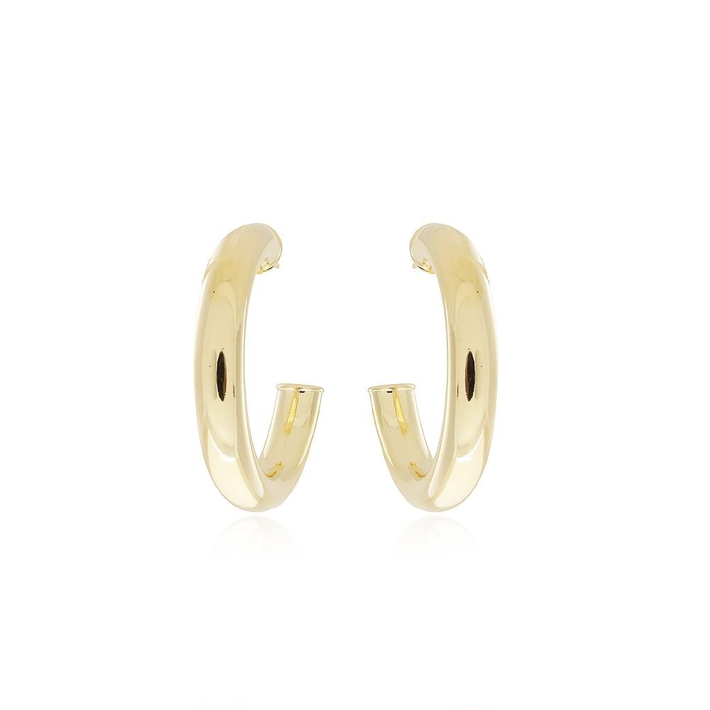 Ag-959-Do Brinco Meia Argola Tubular Lisa (38mm)