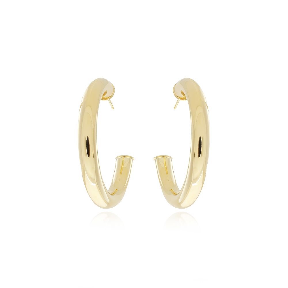 Ag-960-Do Brinco Meia Argola Tubular Lisa (45mm)