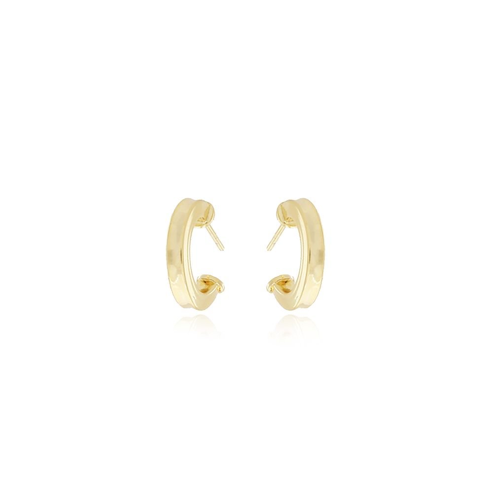 Ag-973-Do Brinco Meia Argolinha Quadrada Lisa (13mm)