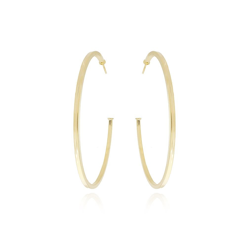 Ag-979-Do Brinco Meia Argola Quadrada Lisa (70mm)